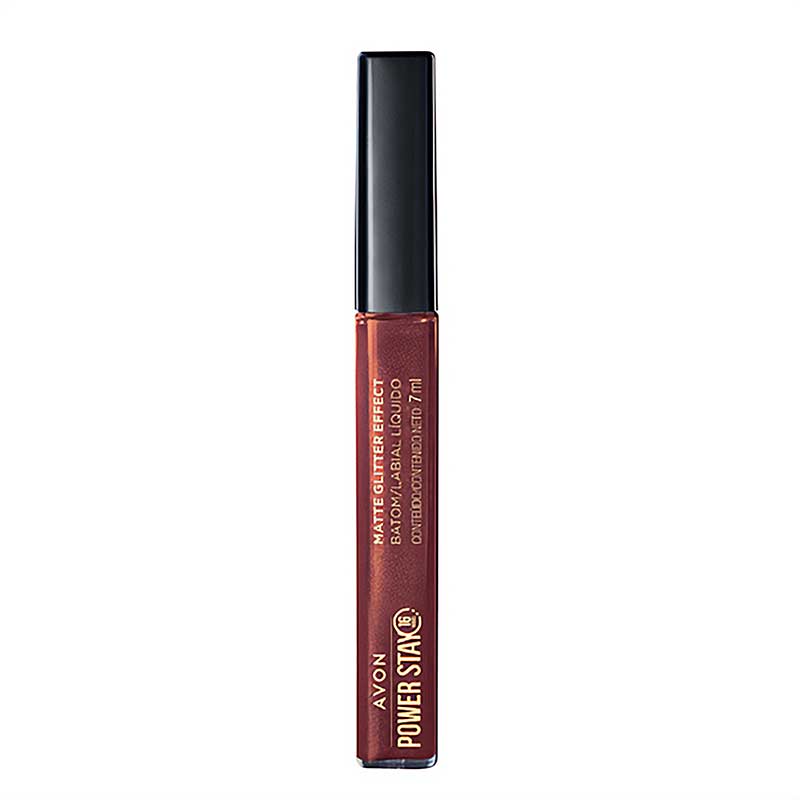 Batom Líquido Matte Glitter Effect Avon Power Stay