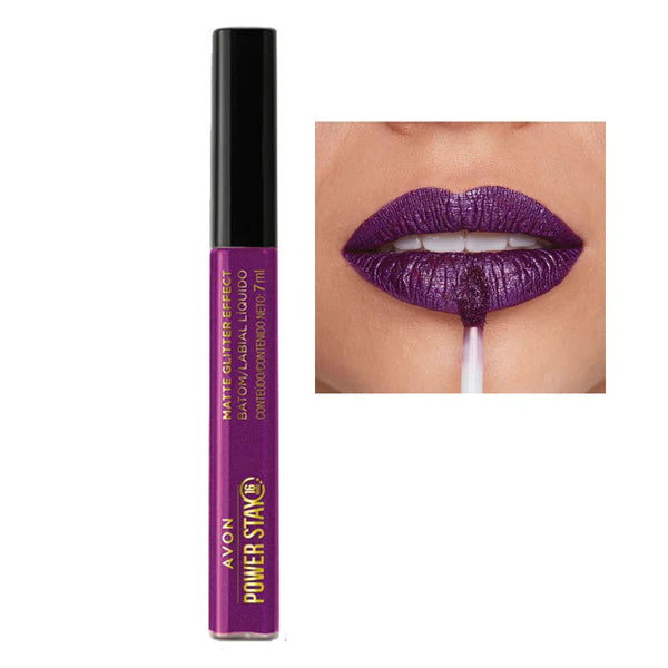 Batom Líquido Matte Glitter Effect Avon Power Stay