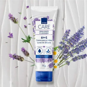 Avon Care Creme Protetor Para Mãos Luvas De Silicone Erva Doce E Lavanda