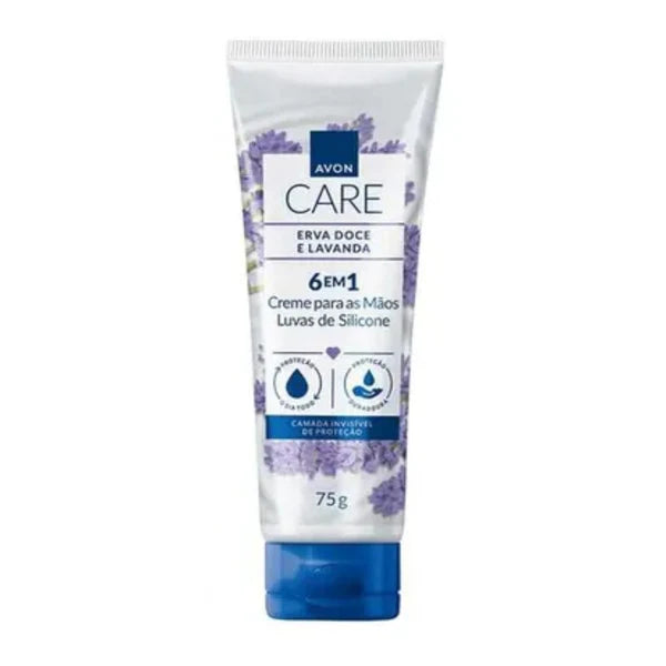 Avon Care Creme Protetor Para Mãos Luvas De Silicone Erva Doce E Lavanda