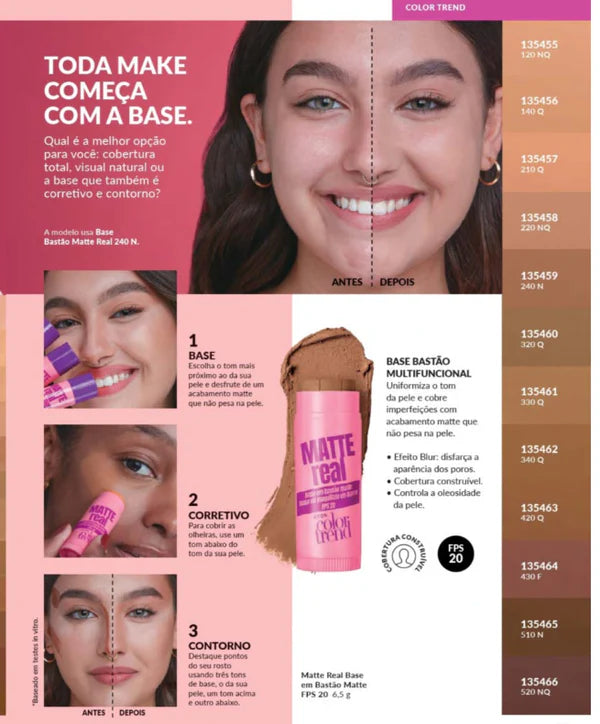 Base Em Bastão Matte Real FPS 20